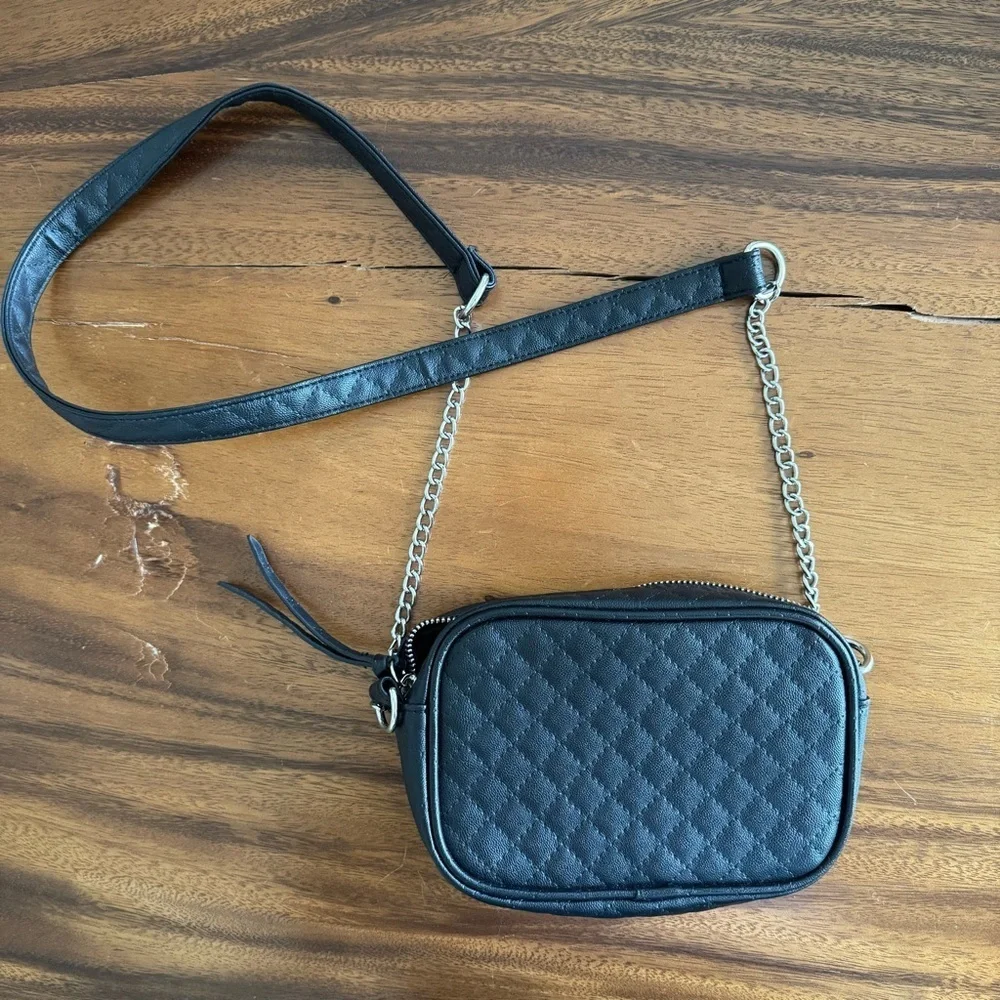 Target Black Quilted Girl Power Crossbody Bag with Chain Strap